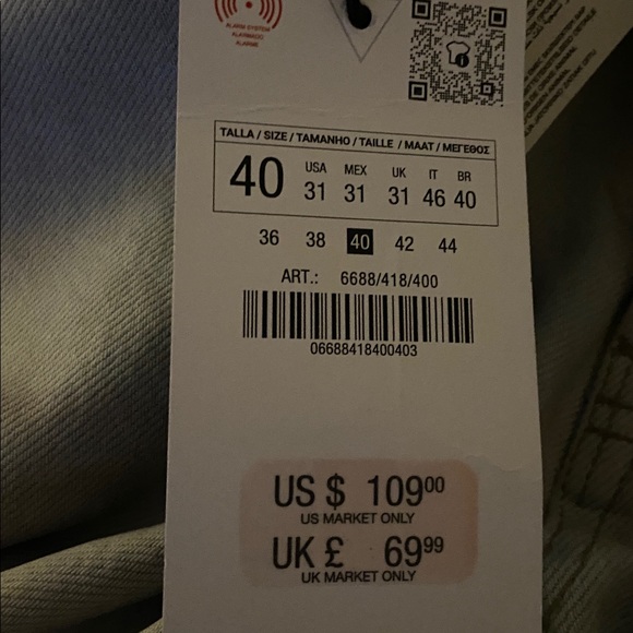 Zara Men's Straight Jeans in Light Blue - Picture 4 of 4